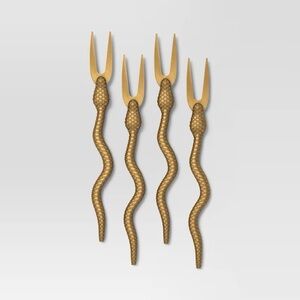 4pc nwt Halloween Snake Cocktail Stirrers Gold - Threshold